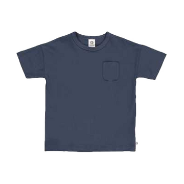 Tricou bleumarin cu buzunar, din bumbac organic