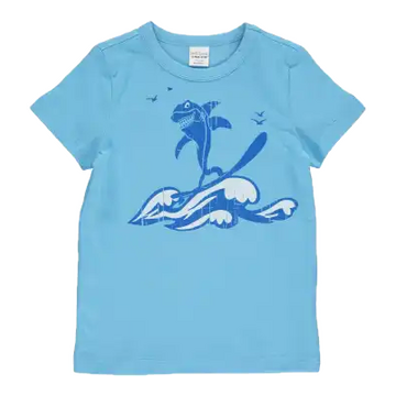 Tricou bleu cu imprimeu rechin