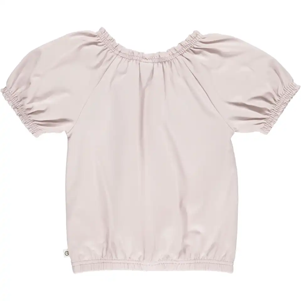 Tricou roz pal cu mâneci bufante