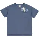 Tricou albastru cu buzunar și imprimeu mașinuțe