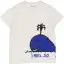 Tricou crem cu imprimeu balenă