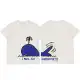 Tricou crem cu imprimeu balenă