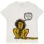 Tricou crem cu imprimeu leu