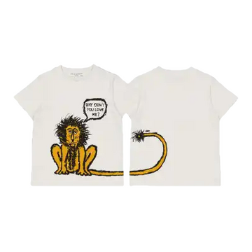 Tricou crem cu imprimeu leu