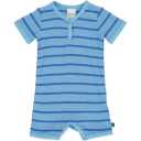 Salopetă scurtă bleu cu dungi albastre