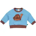 Bluză grosuță bleu cu imprimeu broască țestoasă