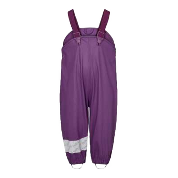 Pantaloni tip salopetă de ploaie și vânt mov pentru copii