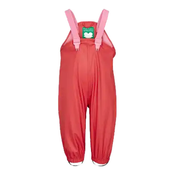 Pantaloni tip salopetă de ploaie și vânt cranberry pentru copii