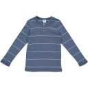 Bluză din bumbac organic rib, cu dungi și nasturi