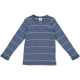 Bluză din bumbac organic rib, cu dungi și nasturi