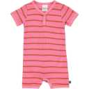 Salopetă scurtă cu dungi roz, Alfa pentru bebeluși