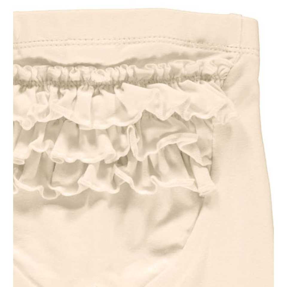 Pantaloni Cozy me crem, cu volane pentru bebeluși