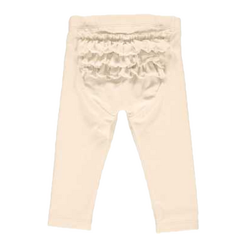 Pantaloni Cozy me crem, cu volane pentru bebeluși