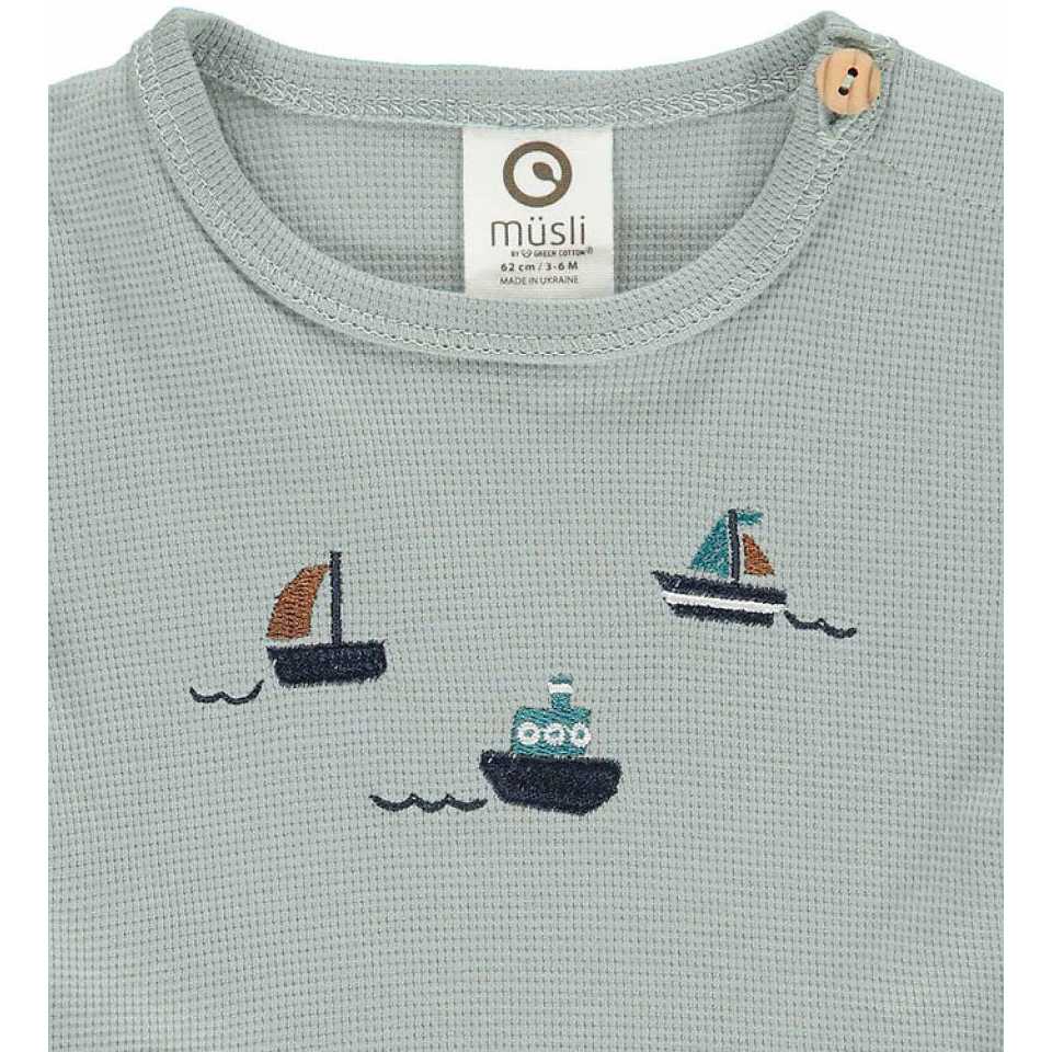 Tricou cu mânecă scurtă Waffle pentru bebeluși