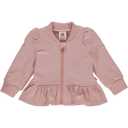 Jachetă rose wood cu peplum și fermoar pentru bebeluși