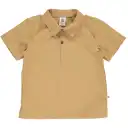 Cămașă Poplin bej cu mânecă scurtă