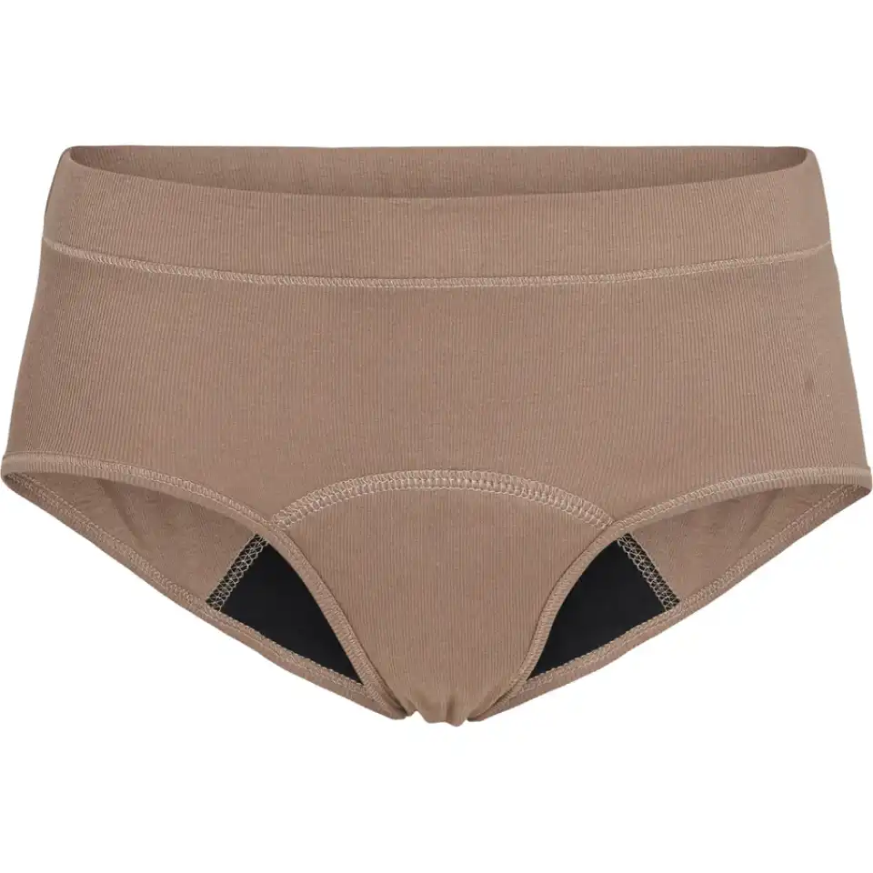 Chiloți menstruali tip hipster din bumbac organic, maro