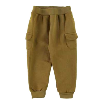 Pantaloni olive din bumbac cu buzunare laterale