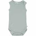 Body verde tip maiou din lână merinos și mătase