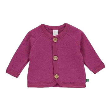 Jachetă plum din lână fleece pentru bebeluși
