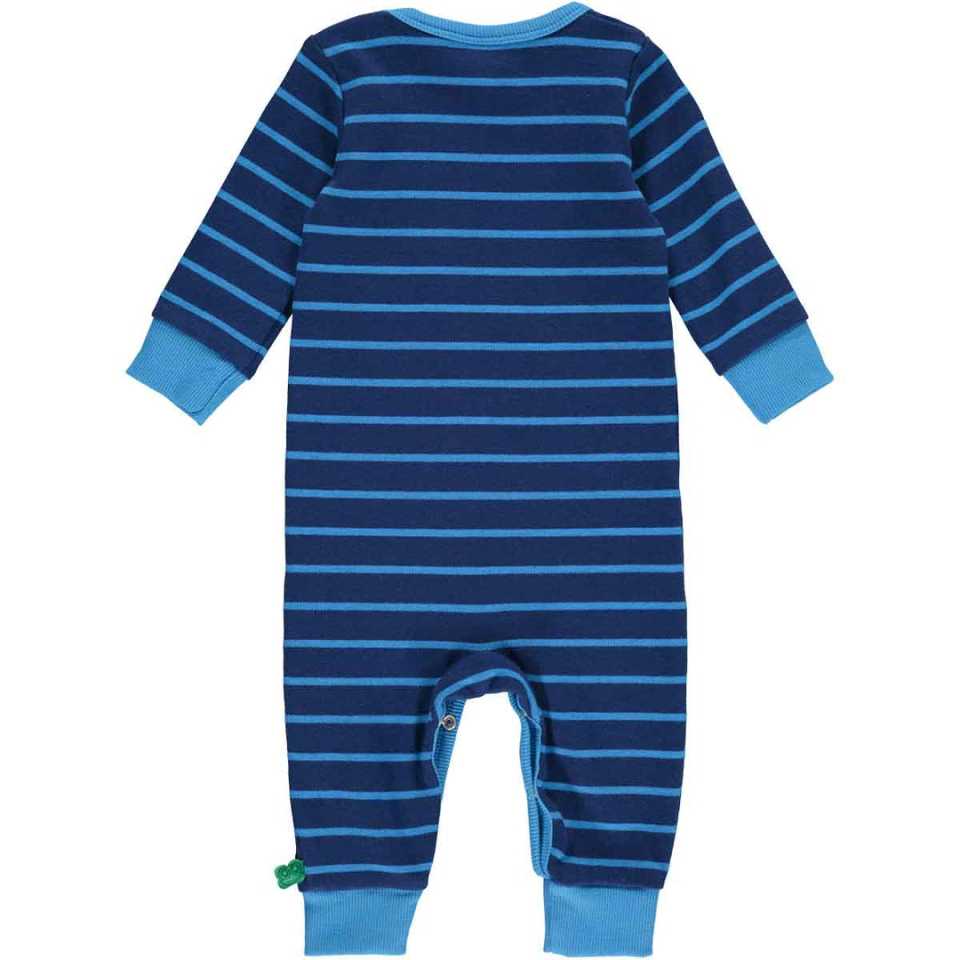 Salopetă albastră cu dungi bleu