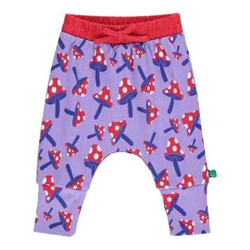 Pantaloni mov cu imprimeu ciuperci