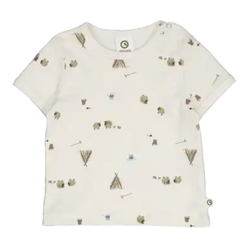 Tricou Farming cu mânecă scurtă pentru bebeluși în nuanța crem