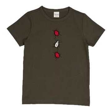 Tricou verde cu imprimeu insecte