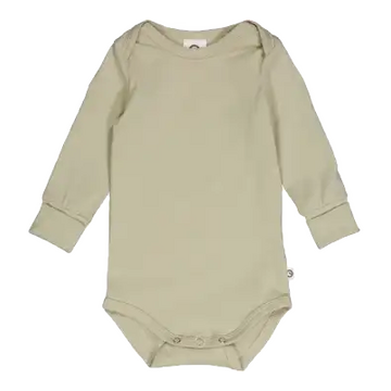 Body Cozy Me cu mânecă lungă pentru bebeluși în nuanța desert green