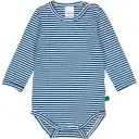 Body cu mânecă lungă cu dungi albastre pentru bebeluși