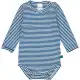 Body cu mânecă lungă cu dungi albastre pentru bebeluși