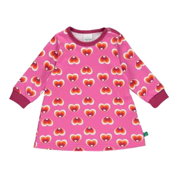 Rochie Heart cu mânecă lungă pentru bebeluși în nuanța fuchsia mandarin