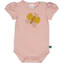 Body roz cu mânecă scurtă și imprimeu fluture