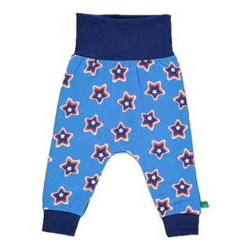 Pantaloni albaștri cu imprimeu stele pentru bebeluși