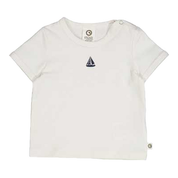 Tricou crem cu imprimeu bărci, cu mânecă scurtă