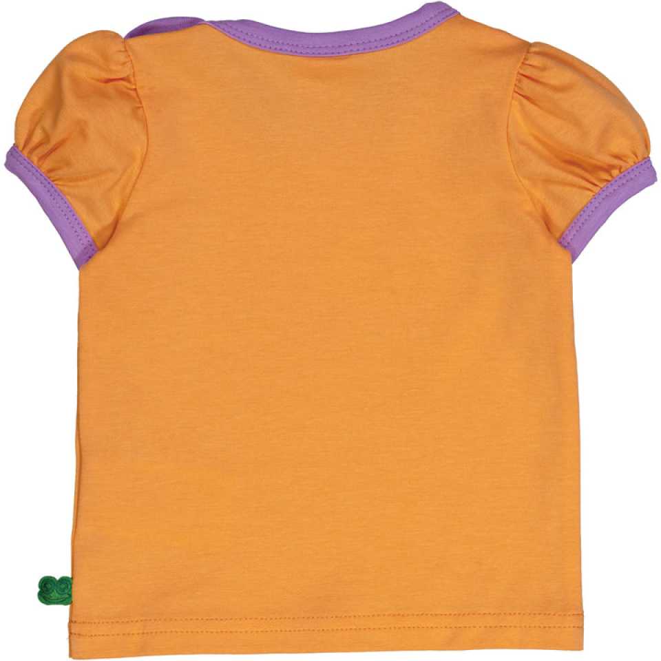 Tricou portocaliu cu mânecă scurtă și imprimeu melc