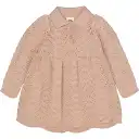 Rochie tricotată roz cu mânecă lungă pentru bebeluși