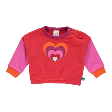 Bluza grosuță roșie cu imprimeu inimă