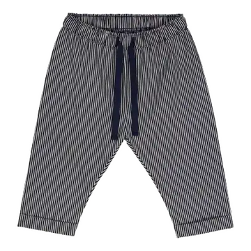 Pantaloni crem cu dungi, din poplin, pentru copii