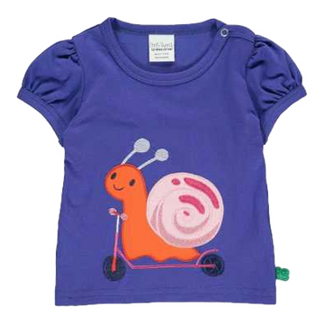 Tricou albastru vibrant, Hello Snail, cu mânecă scurtă