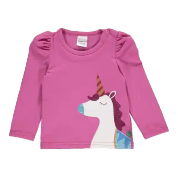 Tricou Unicorn, roz intens, cu mânecă lungă, pentru copii