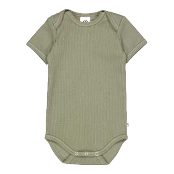 Body Rib cu mânecă scurtă, verde busuioc