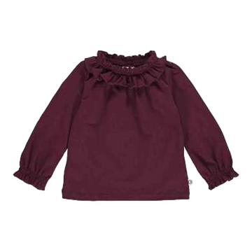 Bluza cu volănașe grena