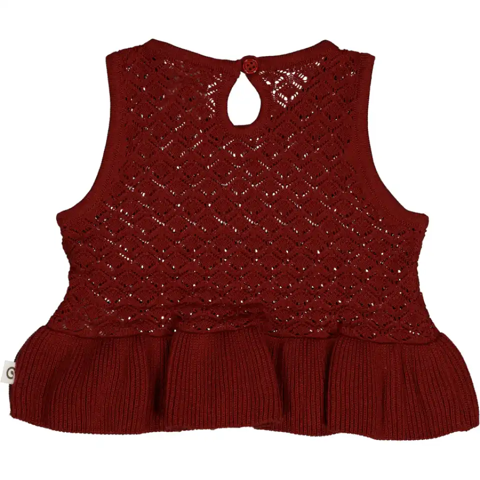 Vestă tricotată, roșu cărămiziu
