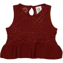 Vestă tricotată, roșu cărămiziu