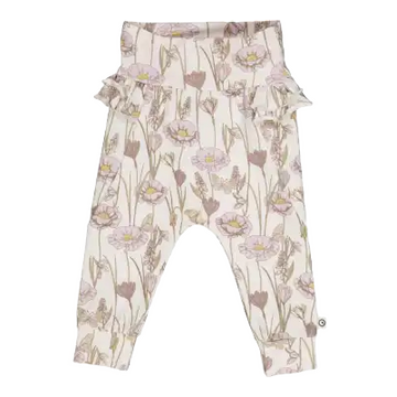 Pantaloni crem cu imprimeu floral Crocus