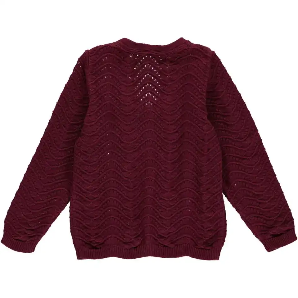 Cardigan tricotat vișiniu Knit Needle Out