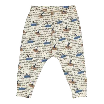 Pantaloni crem cu imprimeu submarine