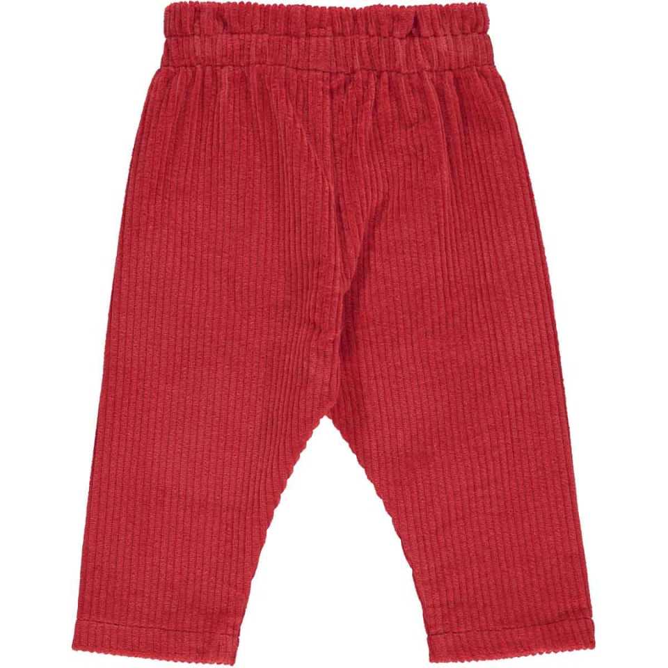 Pantaloni din reiat, roșu lollipop
