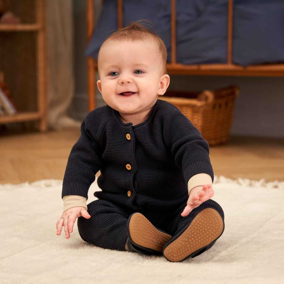 Pantaloni tricotați, albastru închis